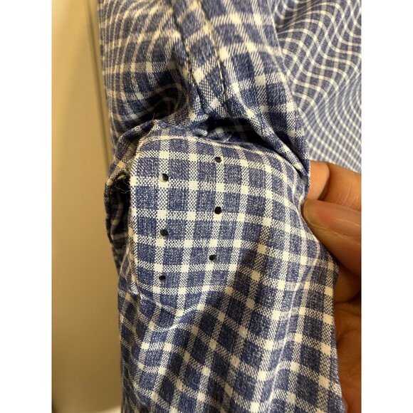 Ministry Of Supply Mens Blue Gingham Button-Down Shirt M Slim Fit Workwear - Picture 4 of 6